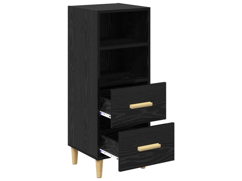 Buffet - bahut - meuble de rangement chêne noir 34 x 34,5 x 90 cm bois d'ingénierie - Conforama E