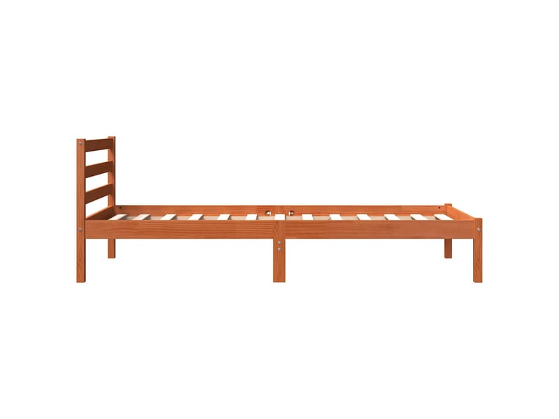 Lit simple- lit adulte -  cadre de lit sans matelas  marron 90x190 cm bois pin massif  - Conforama D