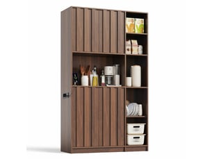 Buffet 2 porte(s) 0 tiroir(s) - 105 cm coloris bois foncé