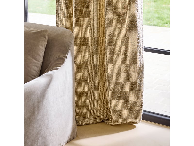  Rideau en bouclette au motif micro damier naturel  pietro 25090 - Conforama C
