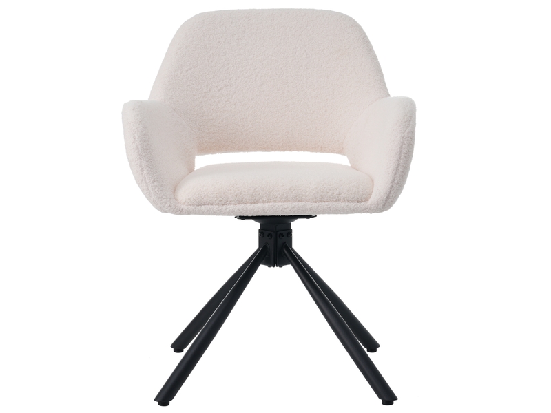  Lot de 6 chaises de salle à manger pivotantes en sherpa blanc WF312308AAW-6 - Conforama A