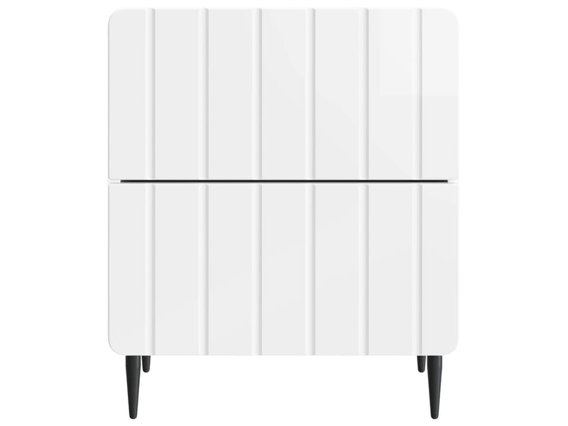  Table de chevet 2 pièces blanc brillant 43 x 34,5 x 49,5 cm  - Conforama E