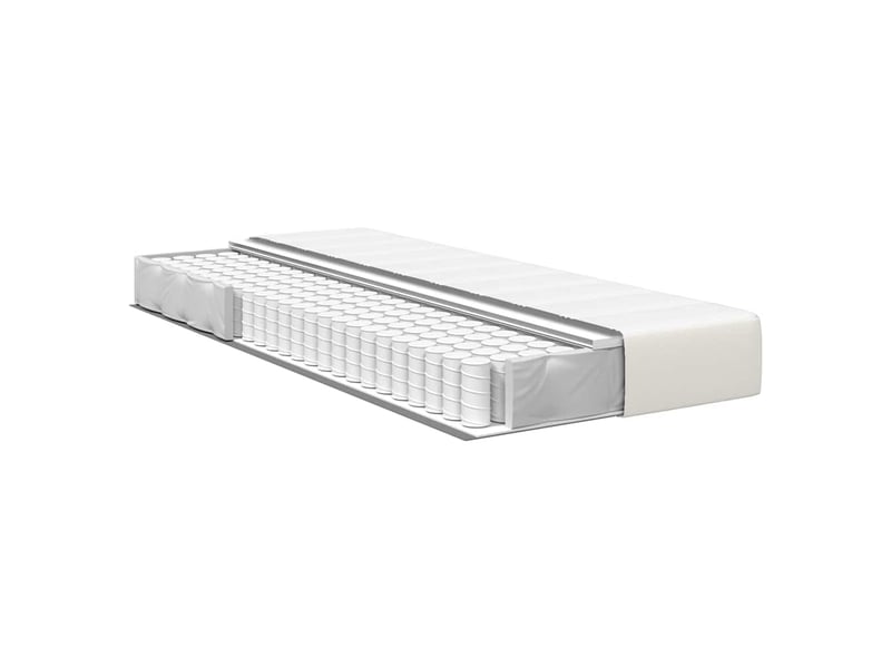 Lit simple- lit adulte - matelas de lit avec matelas crème 80 x 200 cm tissu - Conforama C