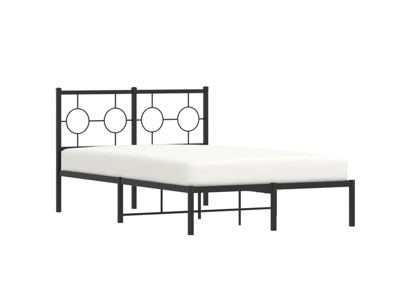  Lit double- lit adulte -  cadre de lit métal sans matelas avec tête de lit noir 120x190cm  - Conforama C