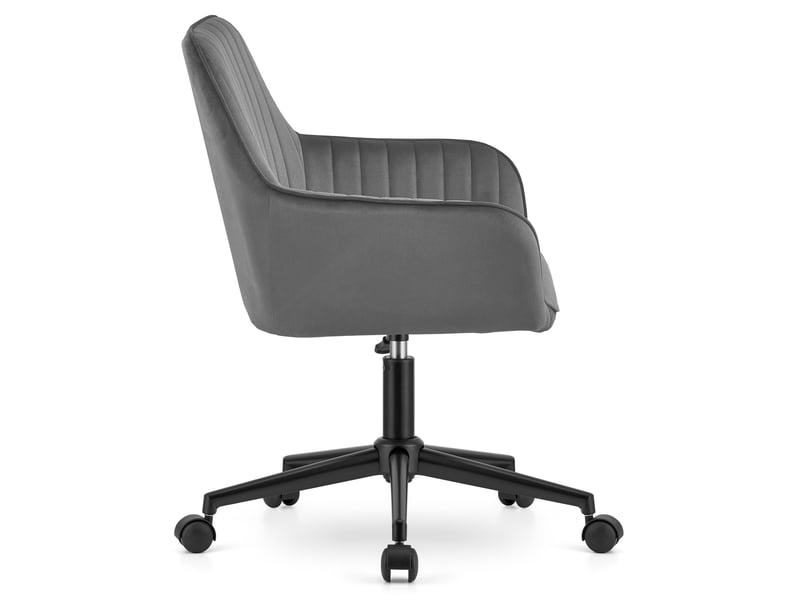  Fauteuil pivotant - leobert - roxy - velours gris foncé  - Conforama E