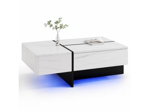Table basse rectangulaire coloris bicolore LPOSPI - 50 cmx100 cm