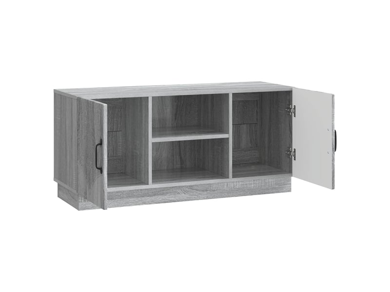  Meuble tv - banc tv - meuble de rangement 102 x 34,5 x 47 cm sonoma gris bois d'ingénierie  - Conforama E