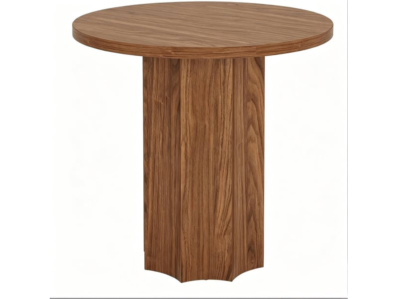  Table ronde de réunion 80 x 80 x 75,5 cm – marron – plateau mdf effet bois pour salle à manger et bureau  - Conforama A