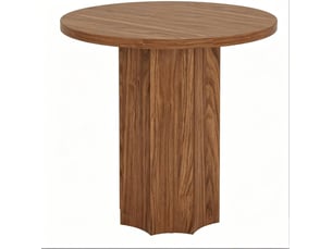 Table ronde de réunion 80 x 80 x 75,5 cm – marron – plateau mdf effet bois pour salle à manger et bureau
