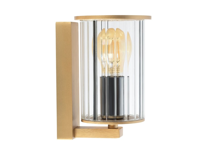  Argon norfolk applique murale extérieure norfolk dorée, abat-jour en verre transparent e27, ip44  - Conforama A