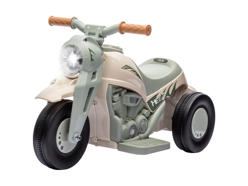  Moto électrique enfants 2-5 ans, 3 roues, 6 v, 3 kmh, avec fonction de bulles, effets lumineux et sonores, blanc crème  - Conforama B
