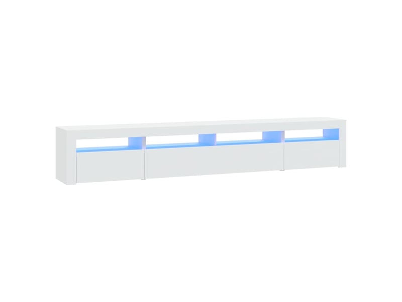 Meuble tv - banc tv - meuble de rangement avec lumières led blanc 240x35x40 cm - Conforama A