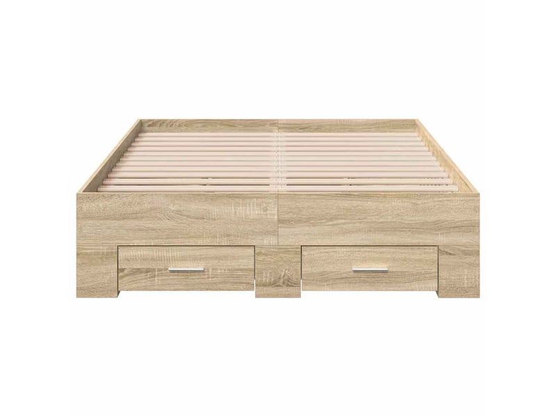  Lit double- lit adulte -  cadre de lit avec tiroir marron 120 x 200 cm bois d'ingénierie  - Conforama D