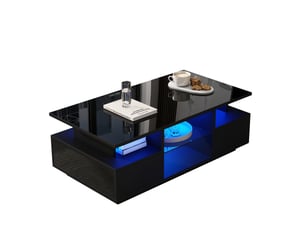 Table basse coloris noir <strong></strong> <strong>100x50x36cm</strong>