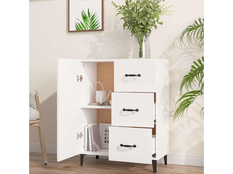  Buffet - bahut - meuble de rangement blanc 69,5x34x90 cm bois d'ingénierie  - Conforama C