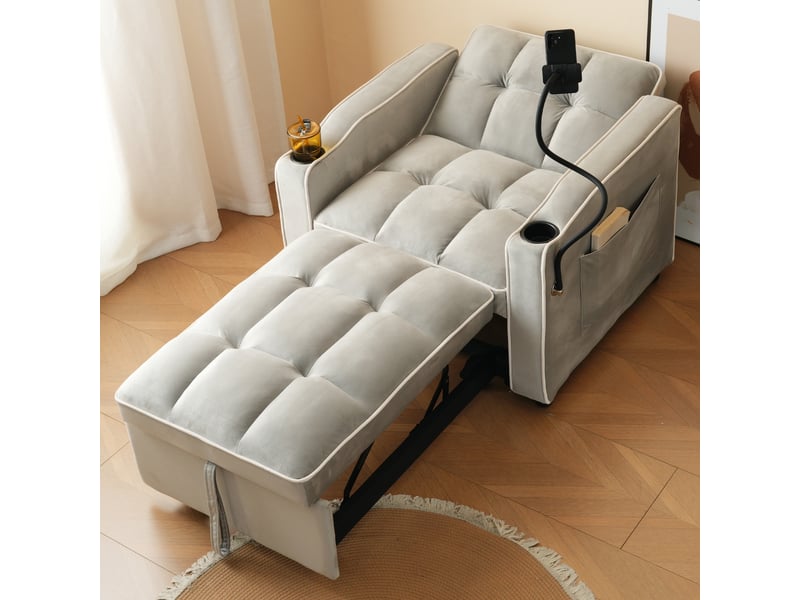  Canapé convertible, canapé-lit, 3 en 1, 83 x 167 x 76 cm, porte-gobelets, mobilier pour espace de vie, pour salon et séjour  - Conforama R