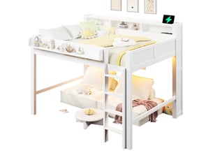 Lit mezzanine 140x200 cm <strong></strong>  <strong>Bubbly</strong> coloris blanc
