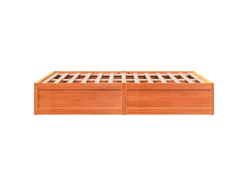  Lit double- lit adulte -  cadre de lit sans matelas  marron 150x200cm bois pin massif  - Conforama D