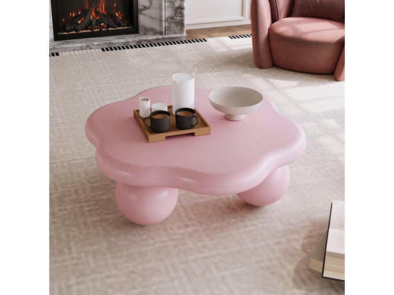  Table basse ronde 79 x 79 cm en mdf et métal  - Conforama B
