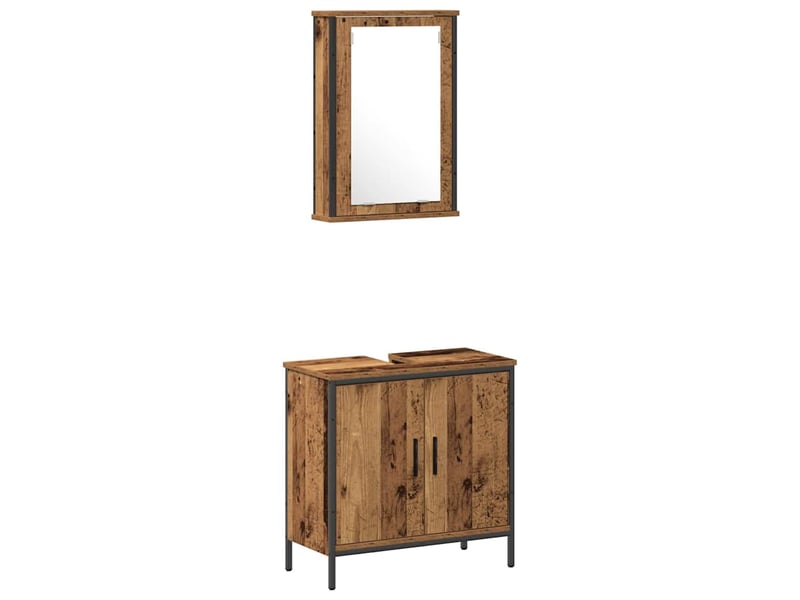 Ensemble de mobilier de salle de bain 2 pièces marron cf64226 - Conforama A