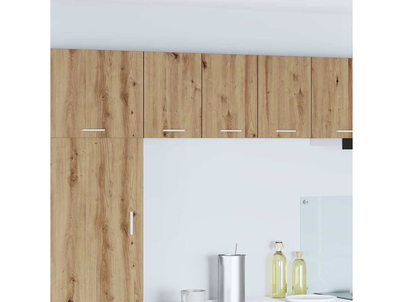  Armoire suspendue 2 pcs chêne artisan et blanc bois d'ingénierie shl6566  - Conforama B