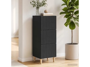 Armoire à tiroirs, rangement bureau noir 33 x 34,5 x 90 cm bois d'ingénierie shl8874