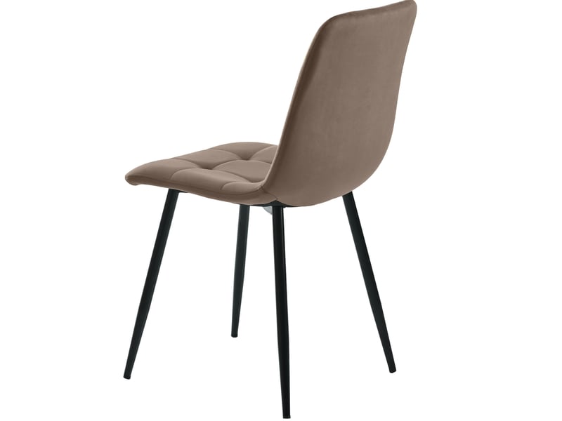 Lot de 4 chaises de salle à manger en velours marron avec pieds en métal  - Conforama C