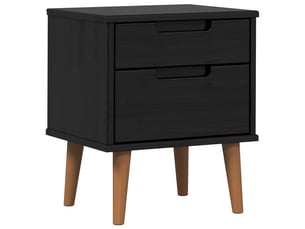 Table de chevet avec tiroir noir 40 x 35 x 48 cm pin massif