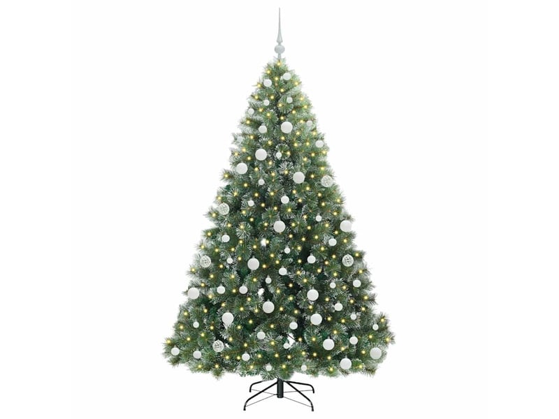 Sapin de noël artificiel, arbre de noël avec 300 led vert 180 cm pe et pvc shl1512 - Conforama C