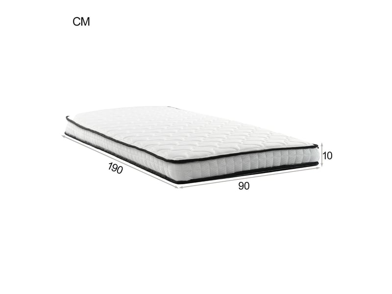  Lit 90180 x 190 cm, rembourré extensible canapé-lit, rangement multifonctionnel, éclairage led, prise usb, sommier à lattes, deux matelas à ressorts  - Conforama C