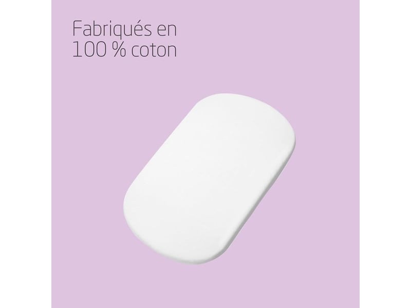 Draps housse de protection 2 en 1 maxi-cosi iora lot de 2 imperméables blanc coton 2101431110 - Conforama E