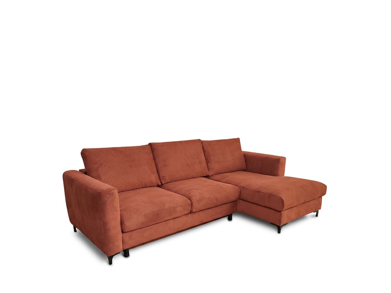  Canapé d'angle droit convertible - 4 places - velours côtelé - fiesole - brique 3CA52.CA.4AC.D.21 - Conforama E