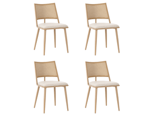 Lot de 4 chaises en rotin coloris naturel