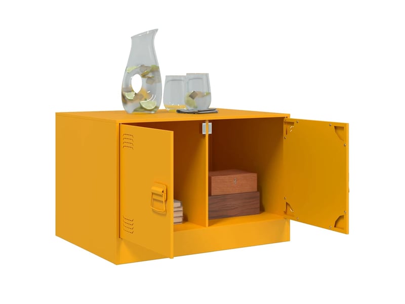  Table basse - table de salon - table à thé jaune moutarde 67x50x44 cm acier  - Conforama E