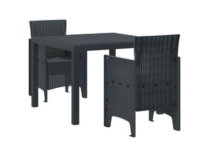 Vidaxl ensemble de salle à manger pour jardin 3 pcs anthracite