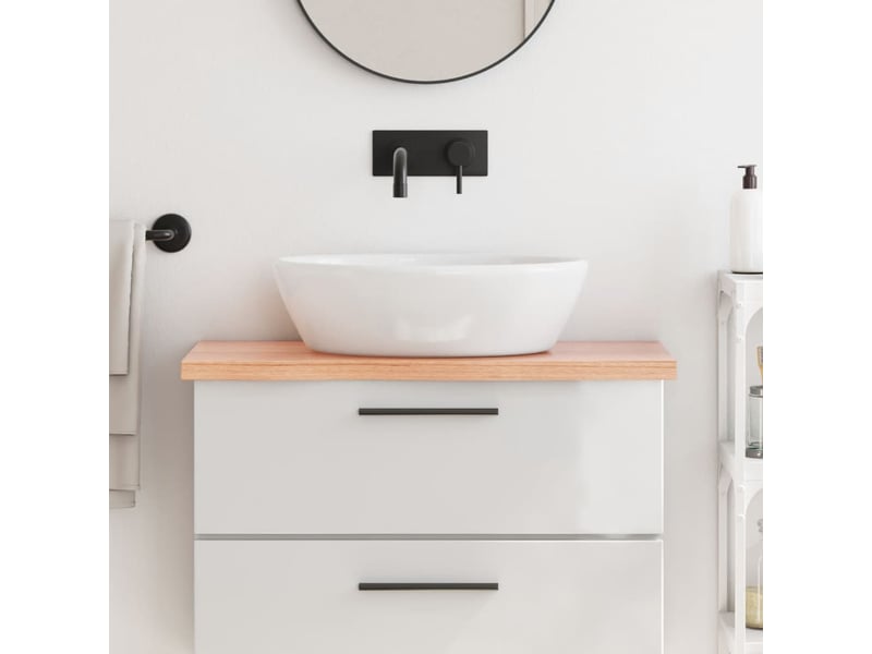  Comptoir de salle de bain, plan de travail marron 80x30x(2-4) cm bois traité cf65808  - Conforama B