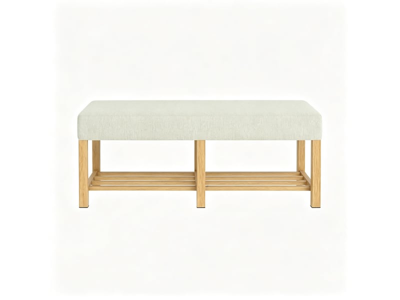  Banc coffre rembourré moderne avec rangement intégré, pouf siège multifonctionnel  - Conforama A