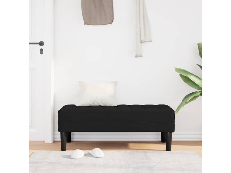  Banc chambre, banc de lit noir 113x57x39 cm velours  - Conforama C