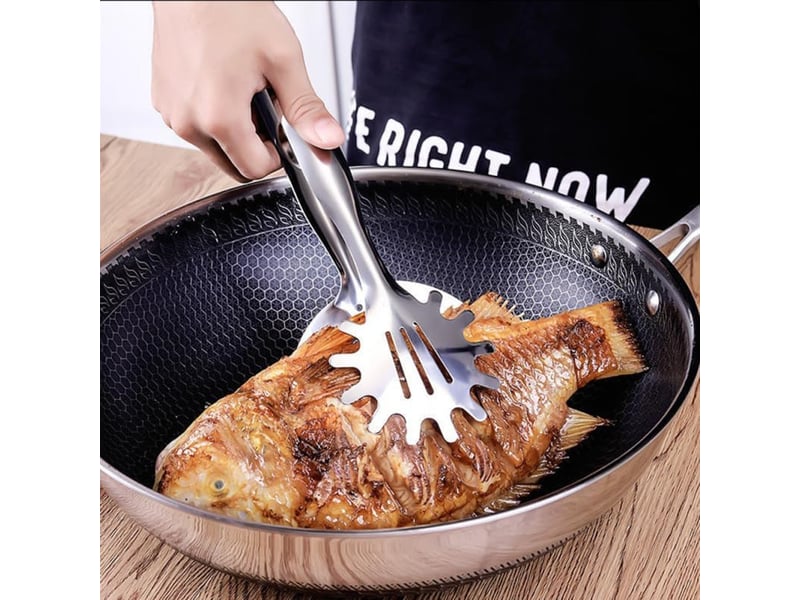  Pince inox cuisine 12.20in multifonctionnelle à drainage d'huile pour barbecue friture cuisson maison restaurant ergonomique No Commercial reference - Conforama C