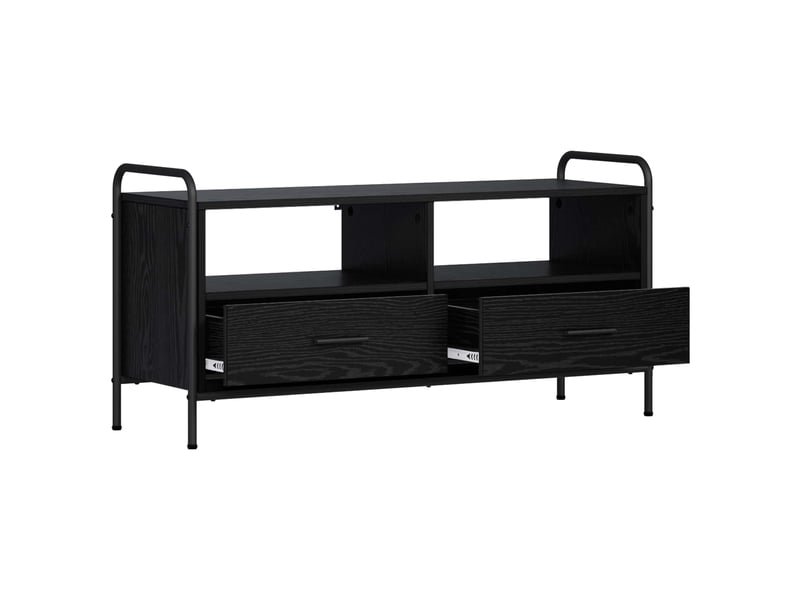  Meuble tv moderne, banc tv 67,5x33x50 cm chêne noir bois d'ingénierie shl1325  - Conforama C