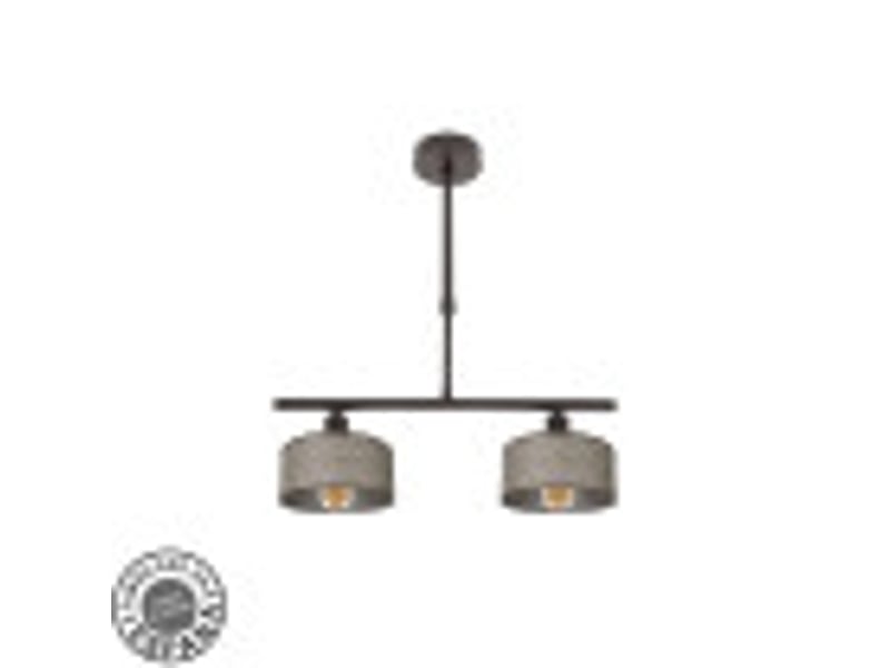  Lampe de plafond fabrilamp gilda marron 2 x e14 hauteur réglable 39-56 cm 43x14 cm 190352002 - Conforama B