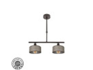 Lampe de plafond fabrilamp gilda marron 2 x e14 hauteur réglable 39-56 cm 43x14 cm