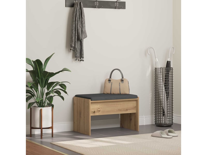  Banc d'entrée, banc interieur chêne artisanal 63x38x40 cm  - Conforama B