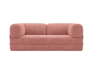Canapé droit convertible CASANOVA  3 places Velours rose