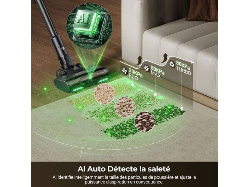  Aspirateur balai sans fil 80 kpa 180 aw smartspeed 3 modes jusqu a 70 min batterie amovible 406392_AACOV78553_6_DROPFR - Conforama C