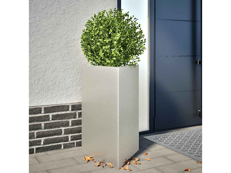  Jardinière - bac à fleurss 2 pcs triangulaire 50x43x75 cm acier inoxydable  - Conforama B