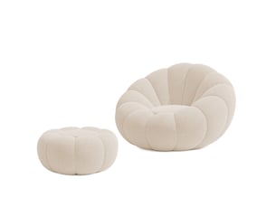 Fauteuil fixe pivotant <strong>IDOHOME</strong> <strong>ECLIPSE</strong> Tissu beige