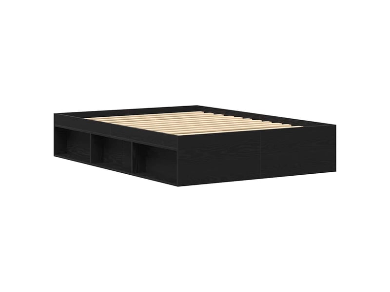  Lit double- lit adulte -  cadre de lit sans matelas en chêne noir 135 x 190 cm bois d'ingénierie  - Conforama C