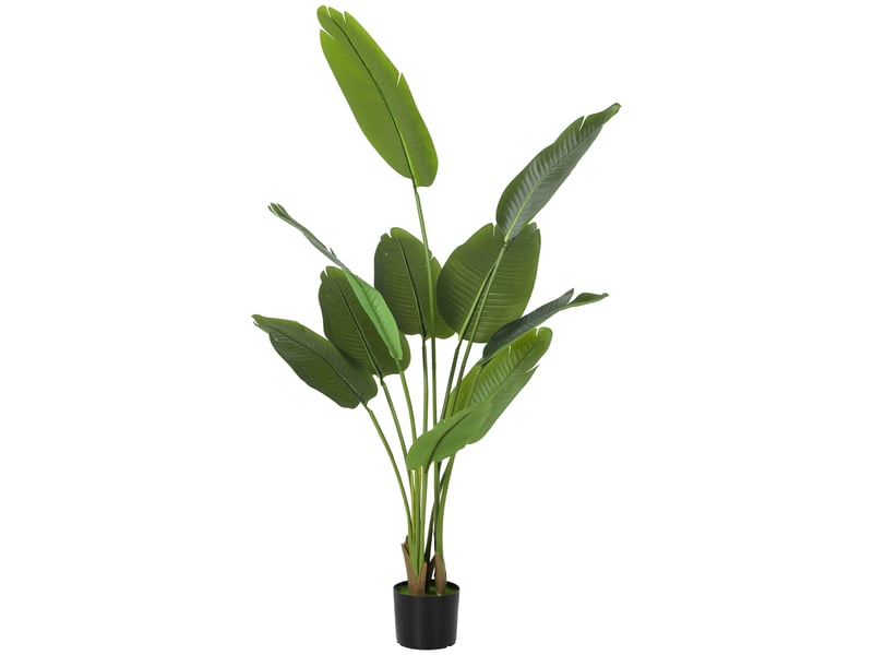  Plante artificielle intérieure 160 cm, arbre artificiel avec pot en plastique et terreau floqué, vert  - Conforama B