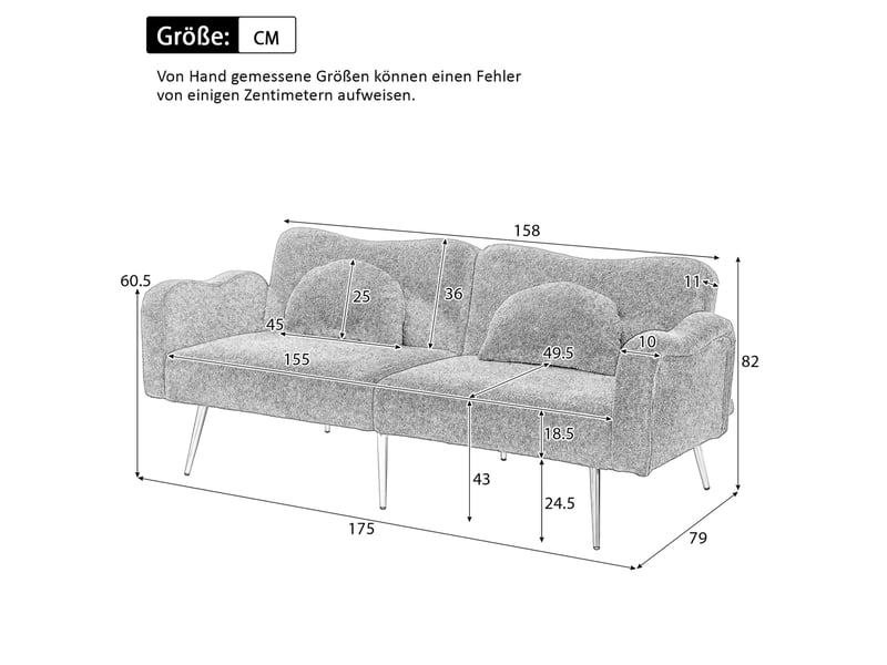  Canapé-lit 2 places 175x79x82 cm dossier réglable bois beige naturel sans matelas  - Conforama E